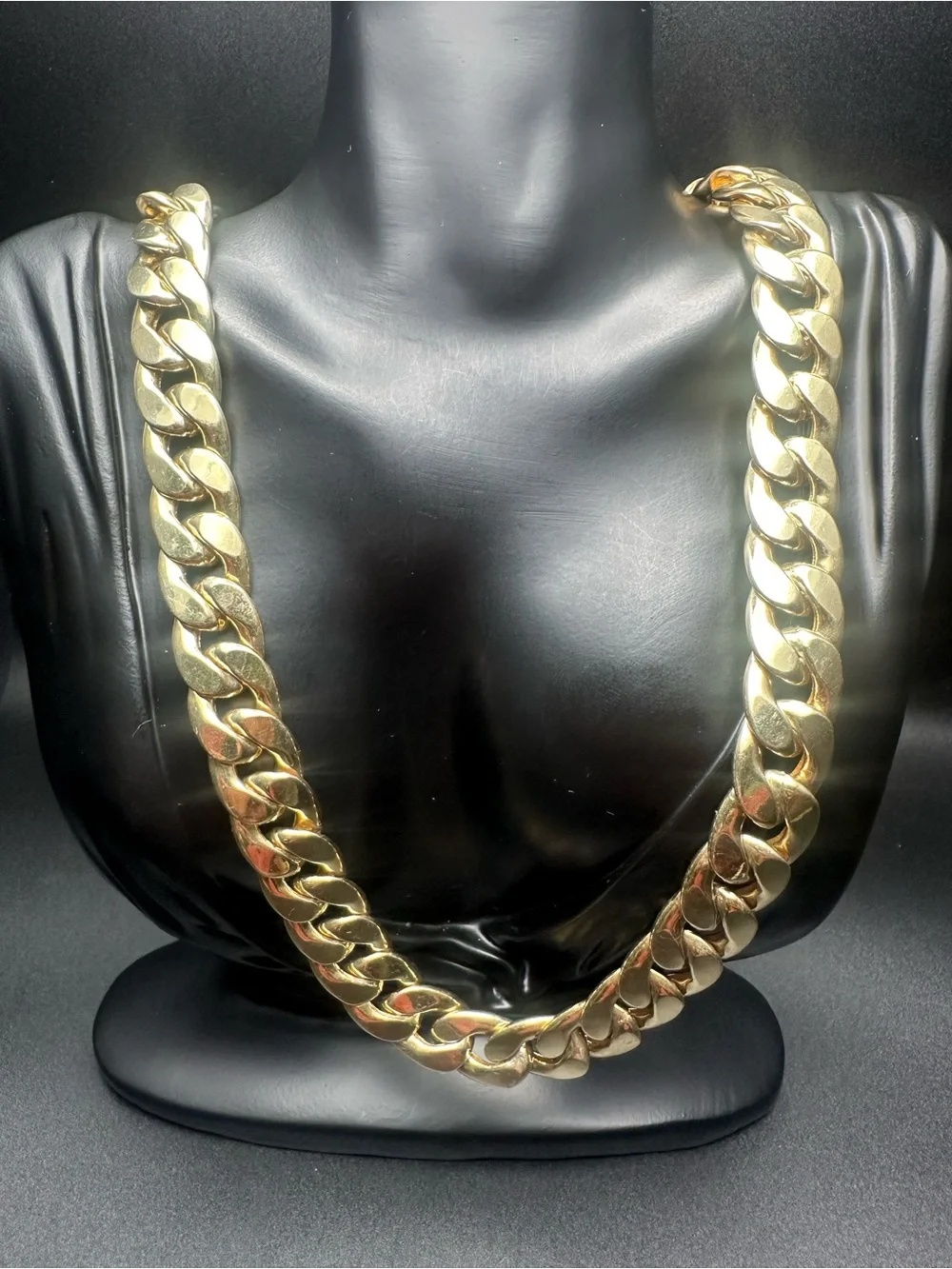 Vintage Sterling Gold Vermeil Cuban Link Chain Necklace 30